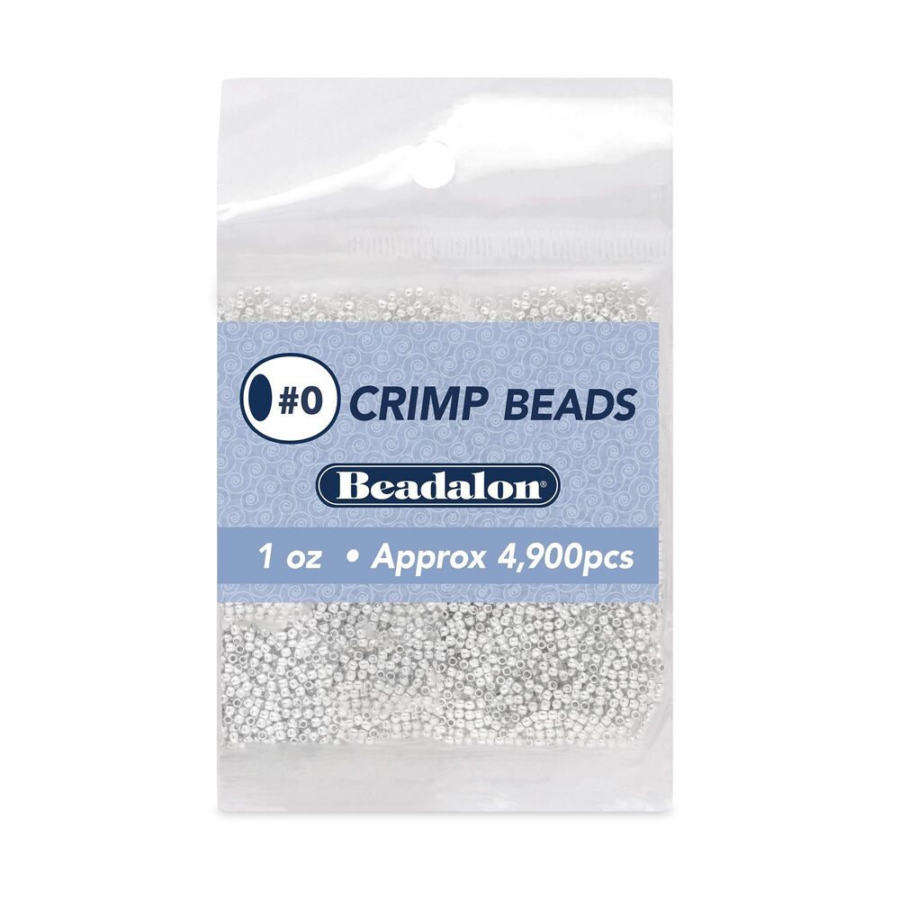 9190 Crimp Beads, Size #0, Silver Plated, 1 oz, Approx. 4,900 pc